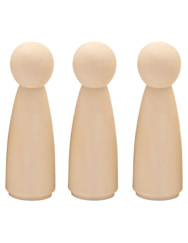 Cuerpo de muñeca de madera natural Todo en Uno 55mm 10pcs