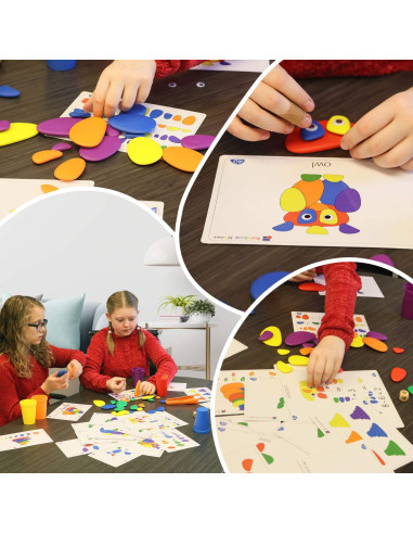 Juego de piedras educativas Shape28 para apilar y clasificar 70 piezas