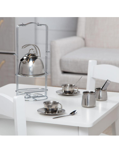 Juego de té de acero inoxidable Melissa & Doug 11 piezas