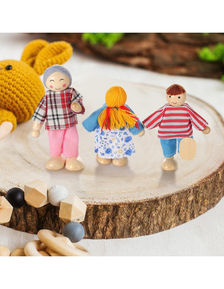 Conjunto de Muñecas de Madera Jzszera - 8 Figuras Flexibles Conjunto de Muñecas de Madera Jzszera - 8 Figuras Flexibles