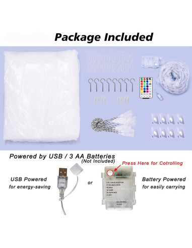 Dosel de Cama Blanco con Luces LED de 24 Colores OYCBUZO