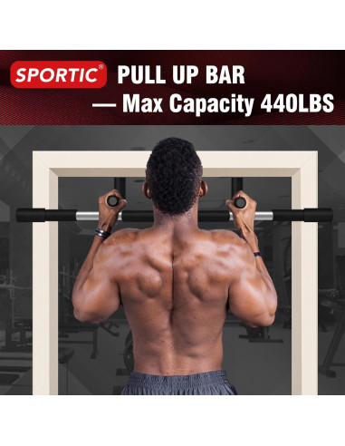 Barra de Dominadas SPORTIC para Puerta Ajustable 199.58 kg
