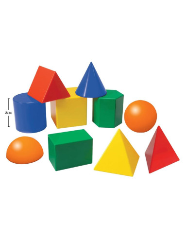 Set de 10 Sólidos Geométricos EAI Educación 8 cm