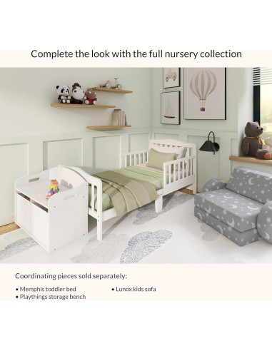Cama para Niños Dream On Me Blanca, Diseño Bajo, 134.6x71.1cm