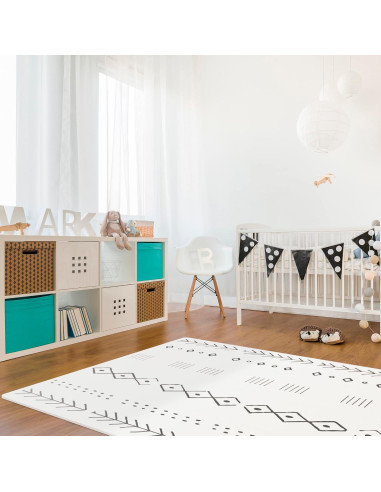 Alfombra de Juego para Bebés ZICOTO Beige 1.7x1.2m Suave y Segura