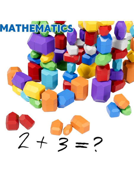 Juguetes Montessori Lucky Doug 50 PCS Rocas Apilables 1-3 Años Juguetes Montessori Lucky Doug 50 PCS Rocas Apilables 1-3 Años