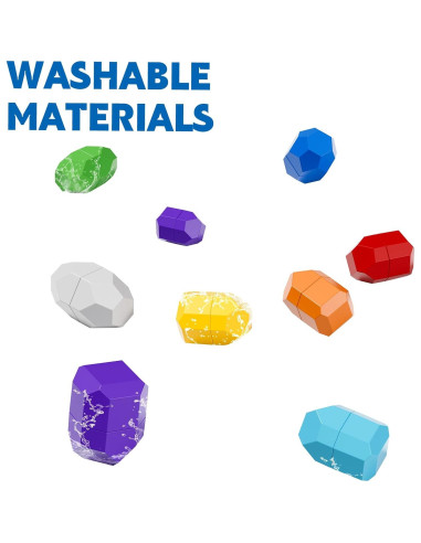 Juguetes Montessori Lucky Doug 50 PCS Rocas Apilables 1-3 Años