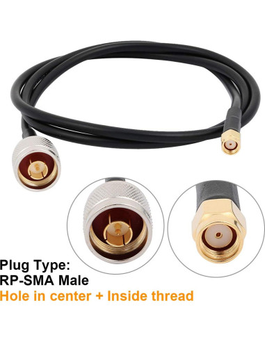 Cable Pigtail SMA Macho a BSP F Hembra 1M uxcell
