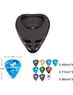 Soporte autoadhesivo para púas de guitarra + 10 púas celuloide 2
