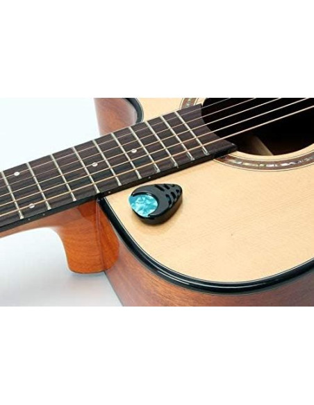 Soporte autoadhesivo para púas de guitarra + 10 púas celuloide Soporte autoadhesivo para púas de guitarra + 10 púas celuloide