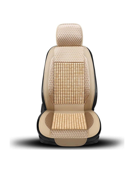 Cubierta de Asiento de Coche Blueshyhall de Perlas de Madera Beige Cubierta de Asiento de Coche Blueshyhall de Perlas de Madera Beige