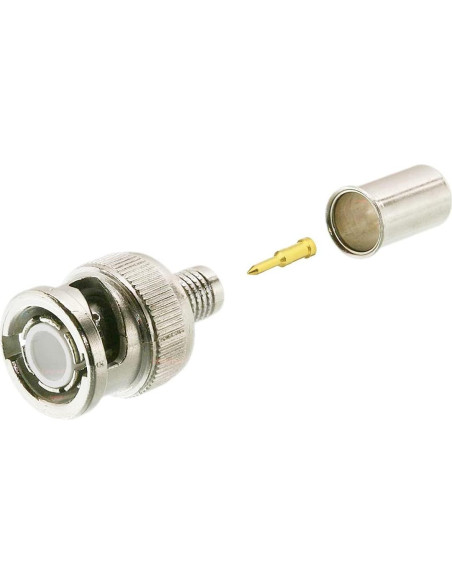Paquete de 10 Conectores BNC Macho Crimp para Coaxiales RG59/62 Paquete de 10 Conectores BNC Macho Crimp para Coaxiales RG59/62