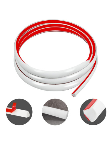Moldura Cuarterona Flexible Bghdas 1.5m Autoadhesiva Blanca