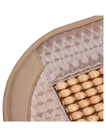 Cubierta de Asiento de Coche Blueshyhall de Perlas de Madera Beige Cubierta de Asiento de Coche Blueshyhall de Perlas de Madera Beige