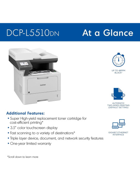 Impresora Láser Monocromática Brother DCP-L5510DN Todo-en-Uno Impresora Láser Monocromática Brother DCP-L5510DN Todo-en-Uno
