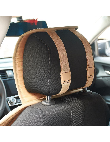 Cubierta de Asiento de Coche Blueshyhall de Perlas de Madera Beige Cubierta de Asiento de Coche Blueshyhall de Perlas de Madera Beige