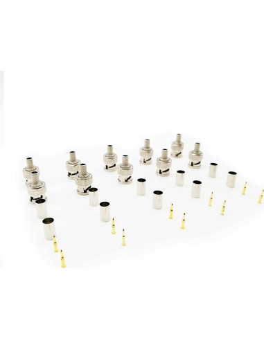 Paquete de 10 Conectores BNC Macho Crimp para Coaxiales RG59/62