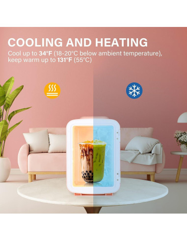 Refrigerador Mini Portátil HealSmart 4L Ecológico Rosa