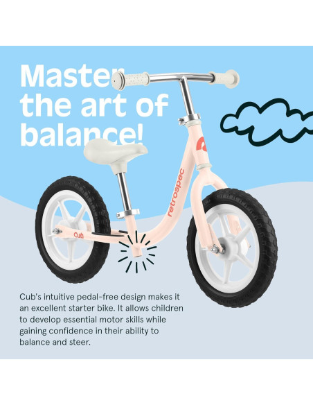 Bicicleta de Equilibrio Retrospec Cub Rosa 12" para Niños 2-5 Años Bicicleta de Equilibrio Retrospec Cub Rosa 12" para Niños 2-5 Años