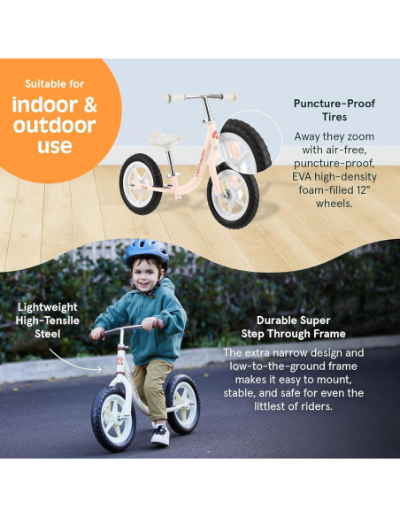 Bicicleta de Equilibrio Retrospec Cub Rosa 12" para Niños 2-5 Años Bicicleta de Equilibrio Retrospec Cub Rosa 12" para Niños 2-5 Años