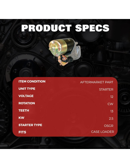 Motor de Arranque DB Electrical 410-52021 12V para CASE y FORD Motor de Arranque DB Electrical 410-52021 12V para CASE y FORD