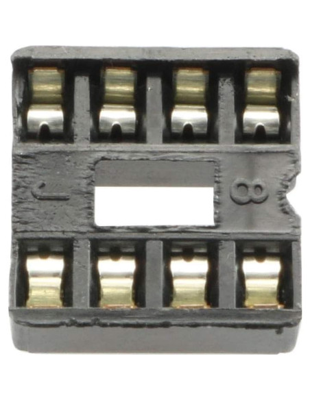 Zócalo IC DIP 8 Pines Tegg 60 PCS Soldadura Negro Zócalo IC DIP 8 Pines Tegg 60 PCS Soldadura Negro