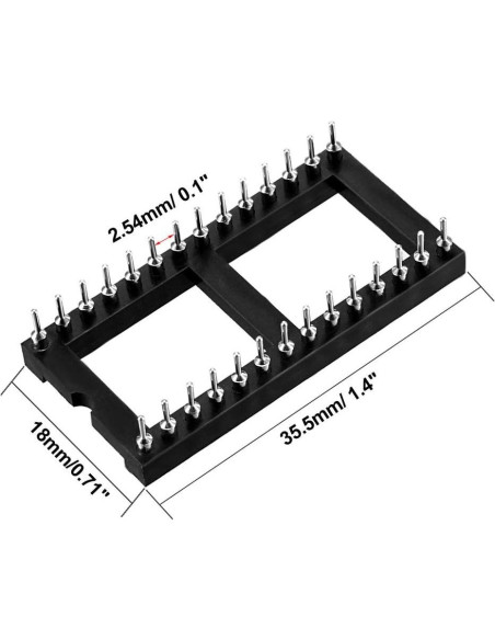 Zócalo DIP IC uxcell 28 Pines 2.54mm para Placa PCB Zócalo DIP IC uxcell 28 Pines 2.54mm para Placa PCB