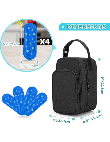 Bolsa Térmica Aislada BAFASO para Leche Materna con 4 Hielos