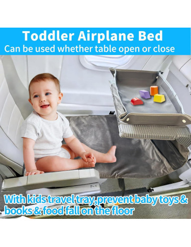 Cama de avión para niños NNOODUST con bandeja de viaje