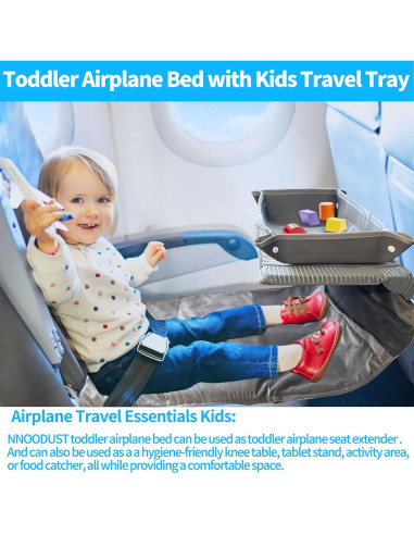 Cama de avión para niños NNOODUST con bandeja de viaje