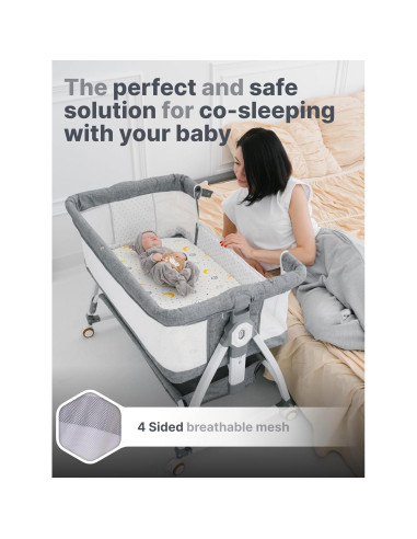 Cuna de Lado Earth&ME para Bebés - Co-Sueño Seguro, Ajustable