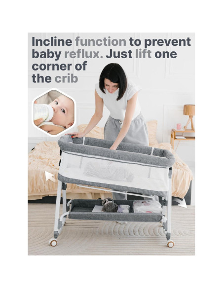 Cuna de Lado Earth&ME para Bebés - Co-Sueño Seguro, Ajustable Cuna de Lado Earth&ME para Bebés - Co-Sueño Seguro, Ajustable