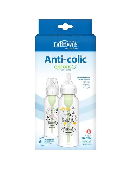 Biberón Estrecho Anti-Cólico Dr. Brown's 250 mL 2-Pack Biberón Estrecho Anti-Cólico Dr. Brown's 250 mL 2-Pack