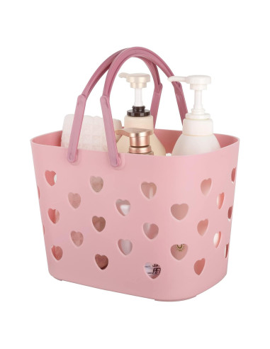 Cesta de Ducha Portátil Anyoifax Rosa 24.9x15.5x16.5 cm