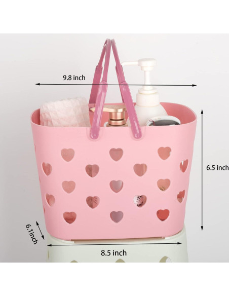 Cesta de Ducha Portátil Anyoifax Rosa 24.9x15.5x16.5 cm Cesta de Ducha Portátil Anyoifax Rosa 24.9x15.5x16.5 cm