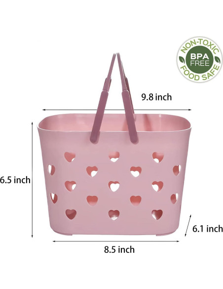 Cesta de Ducha Portátil Anyoifax Rosa 24.9x15.5x16.5 cm Cesta de Ducha Portátil Anyoifax Rosa 24.9x15.5x16.5 cm