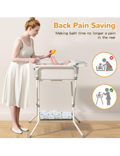 Bañera Plegable para Bebés iNeibo con Soporte y Cojín 2