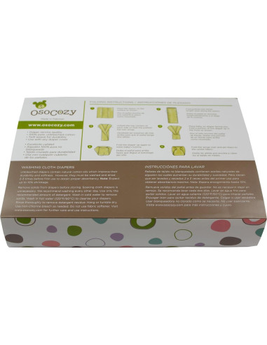 Pañales de Tela Prefold OsoCozy Tamaño 2 (6.8-13.6 kg) - Paquete de 6