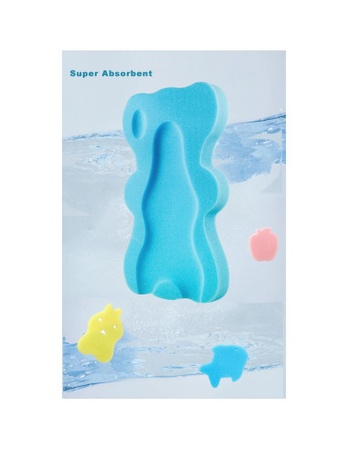 Alfombrilla de Baño PandaEar para Bebés Azul - Soporte Ergonómico