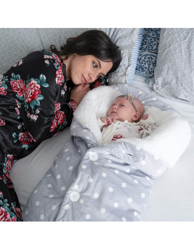 Manta Envueltoria Snuggle Baby Gris Puntos Blancos 0-3 Meses
