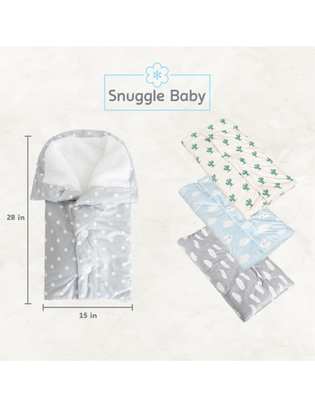 Manta Envueltoria Snuggle Baby Gris Puntos Blancos 0-3 Meses Manta Envueltoria Snuggle Baby Gris Puntos Blancos 0-3 Meses