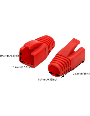 Bota de Alivio de Tensión RJ45 WQAPVHBG para Cables CAT6 a CAT8 - Paquete de 100