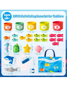 Juego de Pesca Montessori GQIRIL 28 Piezas para Niños 2-4 Años 2