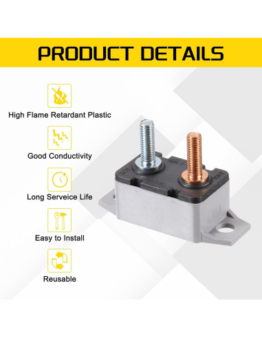 Interruptor Automático DMiotech 12-24V 45A con Soporte de Fusible