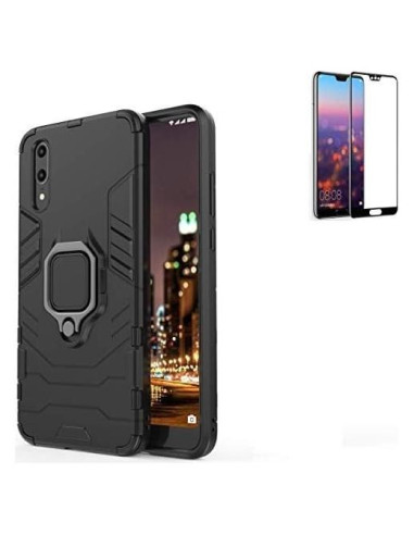 Funda Huawei P20 Armadura Híbrida Doble Capa + Protector Vidrio