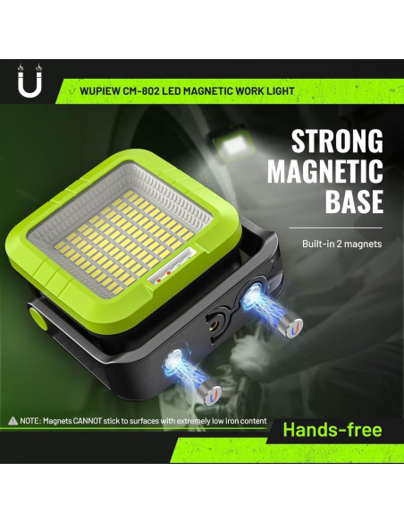 Luz de Trabajo Magnética Recargable Wupiew CM802 1500 Lúmenes Luz de Trabajo Magnética Recargable Wupiew CM802 1500 Lúmenes