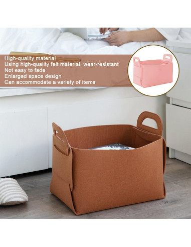 Organizador de Maletero TNAIYH Plegable de Fieltro Rosa 35.88x24.99cm