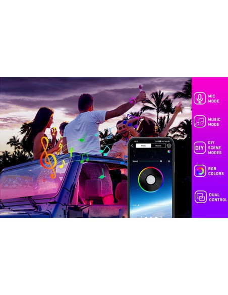 Tira de Luz Interior LED RGB StoneBanks 48 LEDs Control APP Tira de Luz Interior LED RGB StoneBanks 48 LEDs Control APP