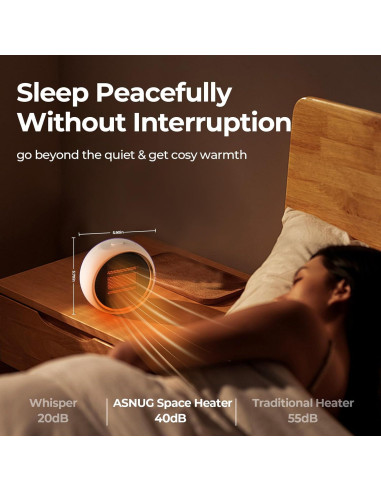 Calentador de Espacio ASNUG Q21 Cerámico Portátil Beige 0.53kg