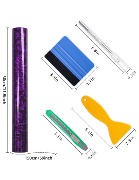 Envoltura de Vinilo Lypumso Carbono Forjado 1.5m Púrpura Envoltura de Vinilo Lypumso Carbono Forjado 1.5m Púrpura